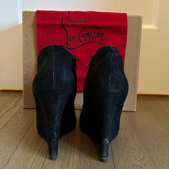 Christian Louboutin Black Suede Ankle Booties - Picture 3 of 5